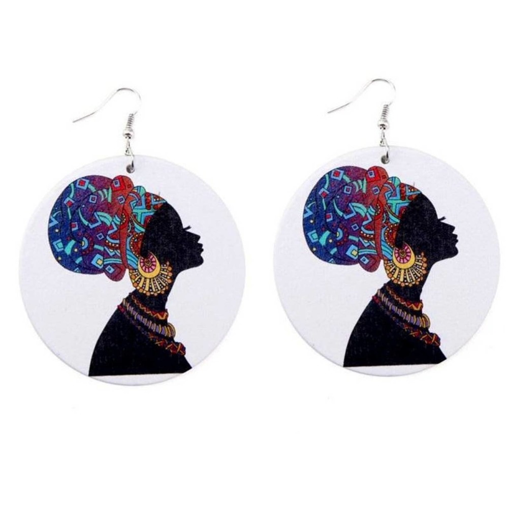 Beautiful Powerful‎ Queen Silhouette Wood Earrings